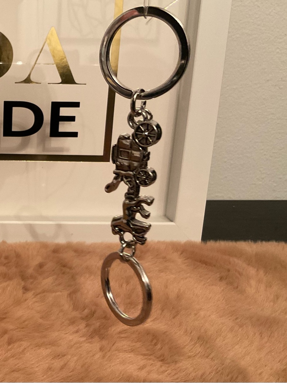 Silver Carriage Keychain, Charm, Strap Extension